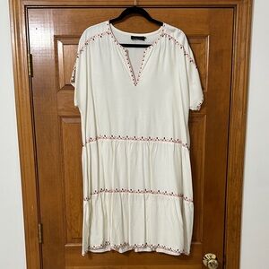 Hatch Ivory Maternity Dress with Embroidery